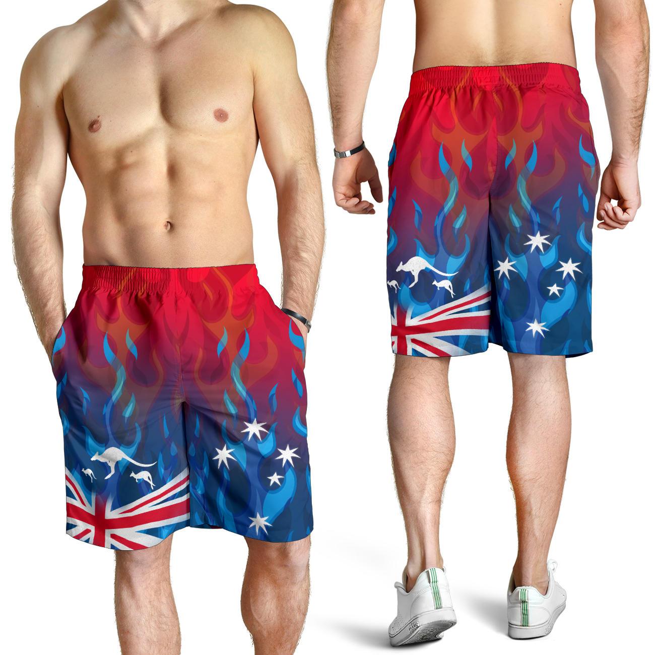 Short - Aus Flag Short Kangaroo Flame - Men - Vibe Hoodie Shop