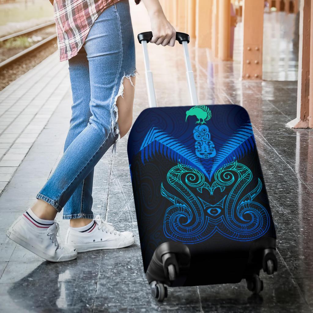 Maori Manaia New Zealand Luggage Covers Blue - Vibe Hoodie Shop