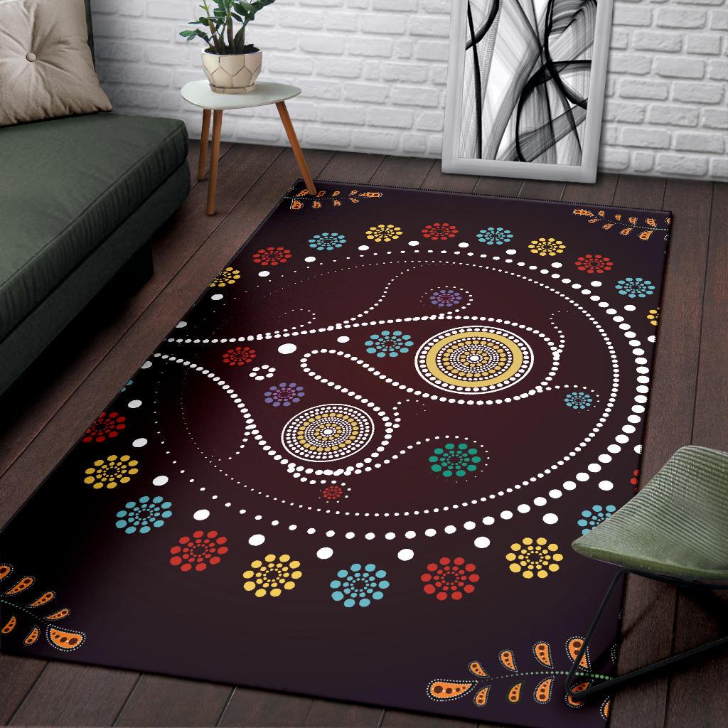 Area Rug - Aboriginal Dot Painting Rug Tree - Vibe Hoodie Shop