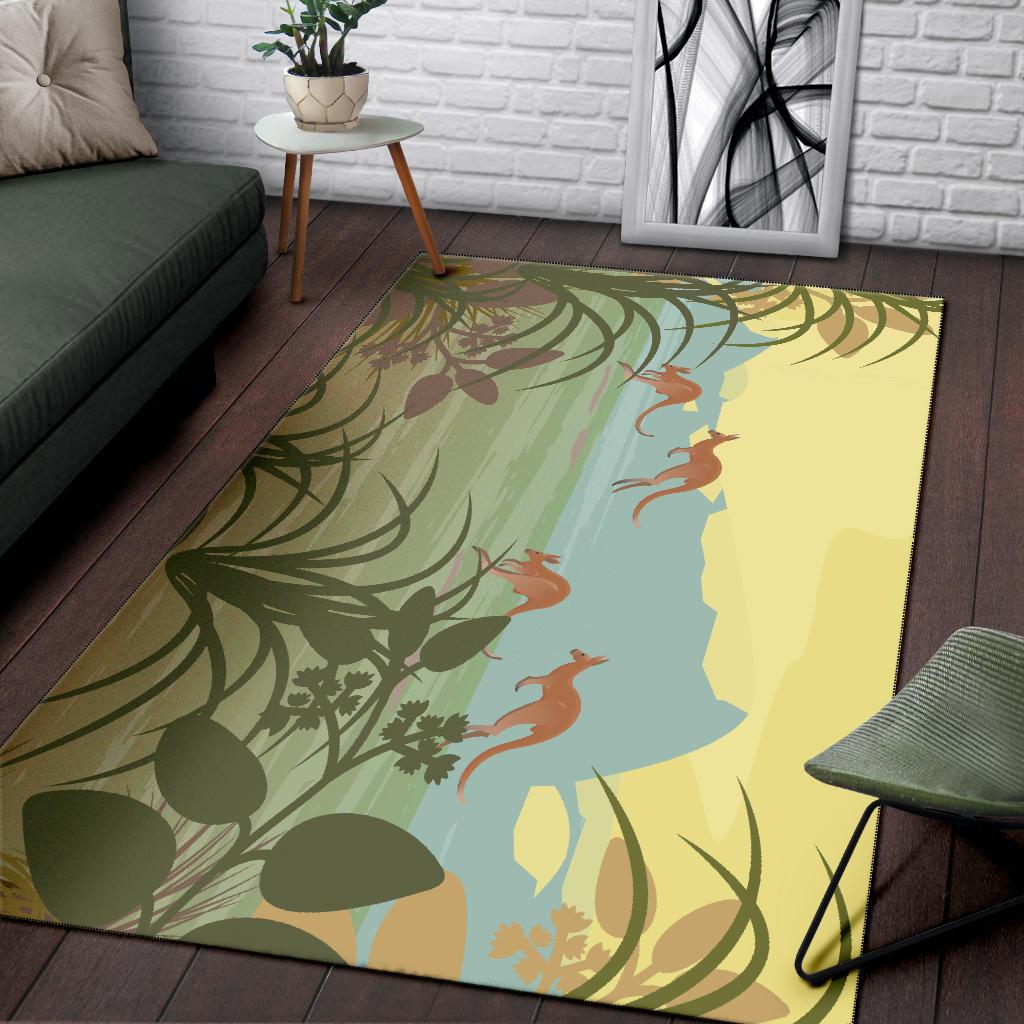 Area Rug - Kangaroo Rug Landscape Art Painting Ver02 - Vibe Hoodie Shop