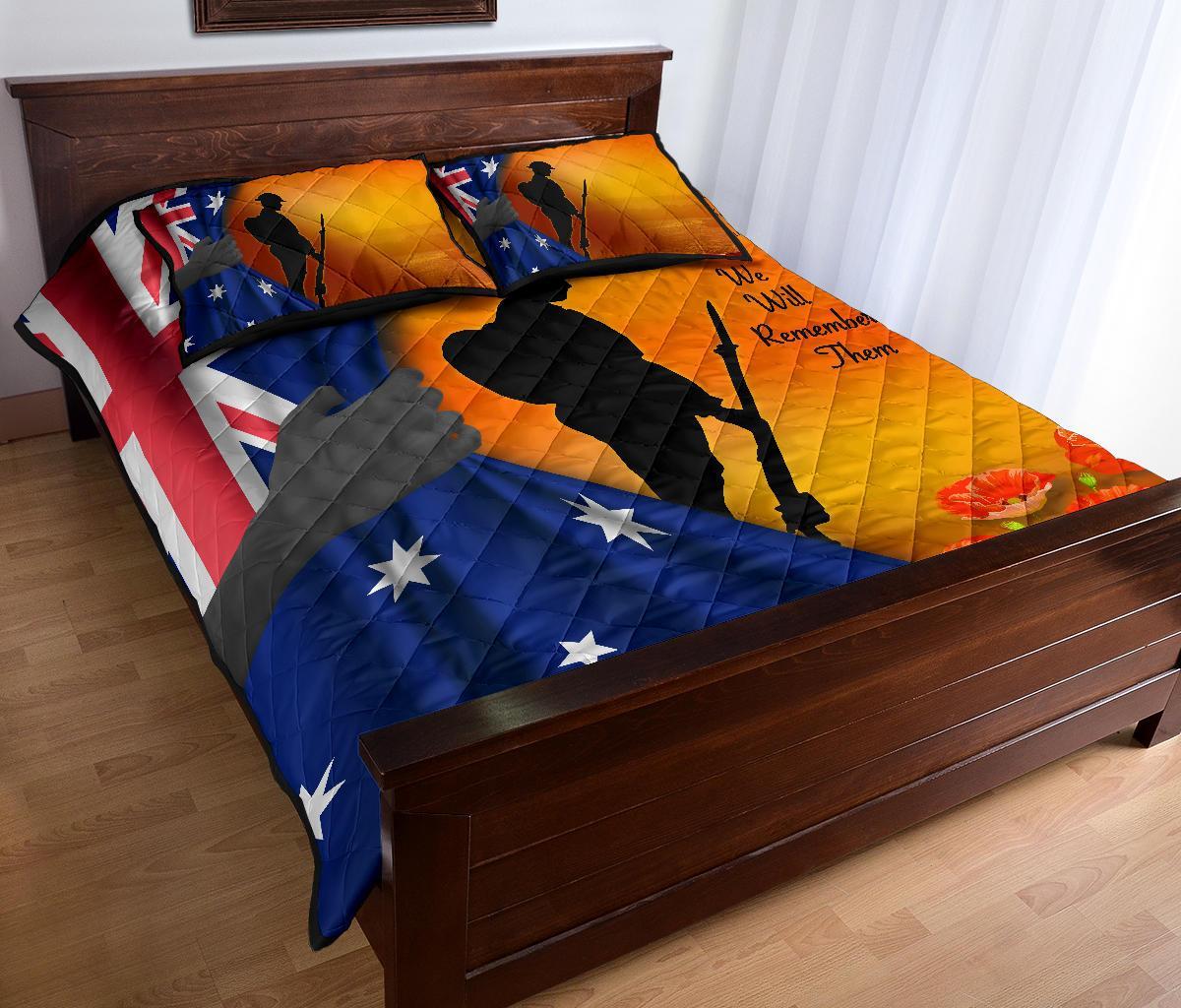ANZAC Quilt Bed Set - We Will Remember Them Ver02 - Vibe Hoodie Shop