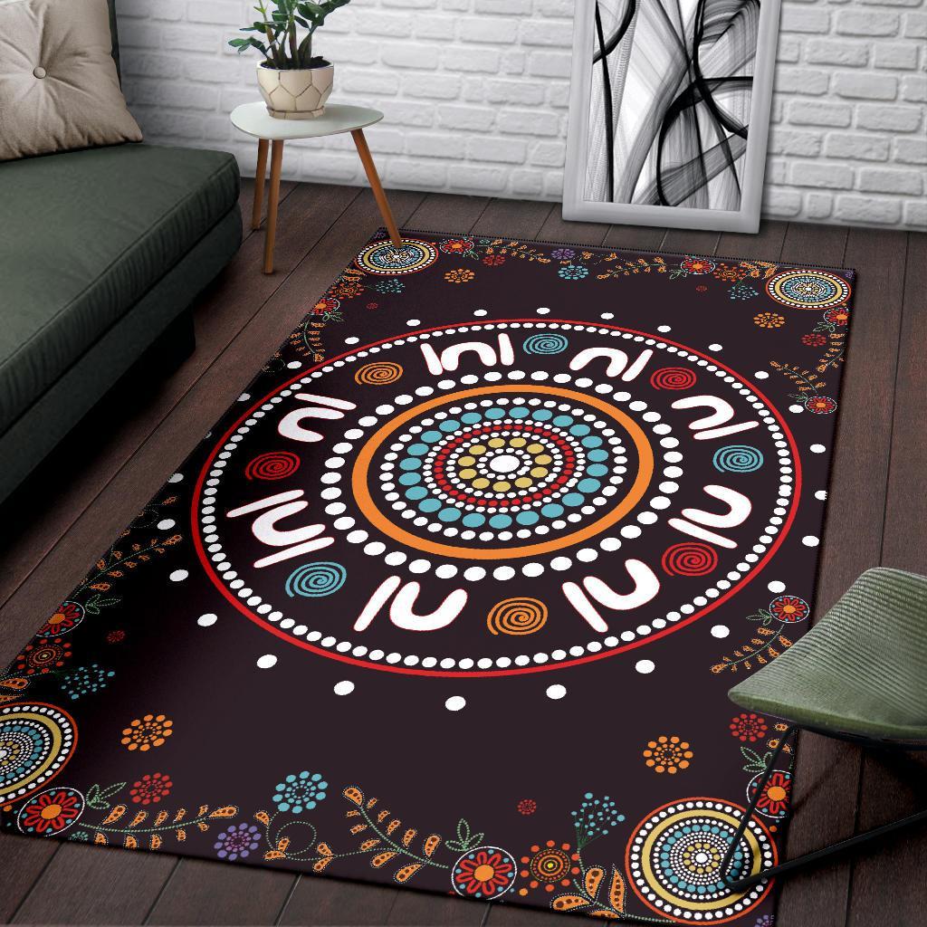 Area Rug - Meeting Place Aboriginal Art Painting - Vibe Hoodie Shop