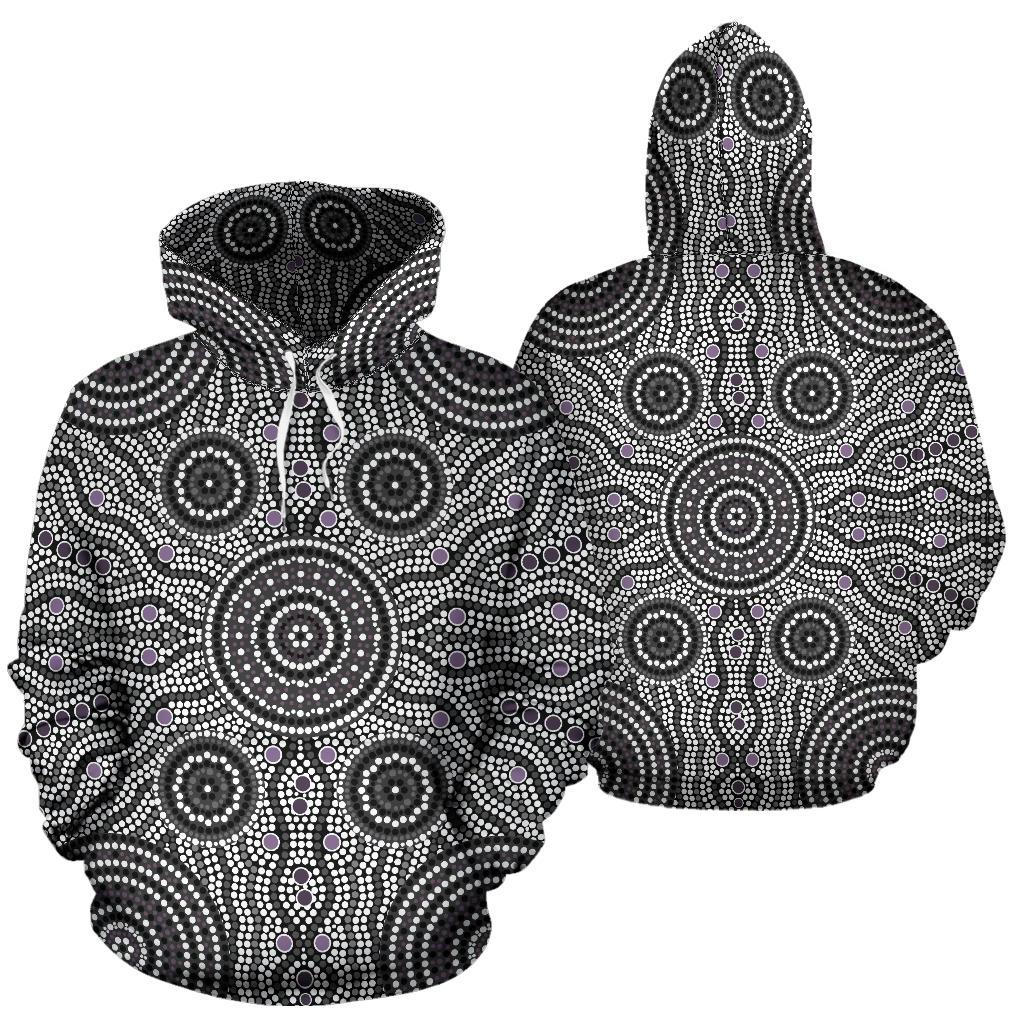 Aboriginal Hoodie, Circle Dot Painting Ver04 - Vibe Hoodie Shop