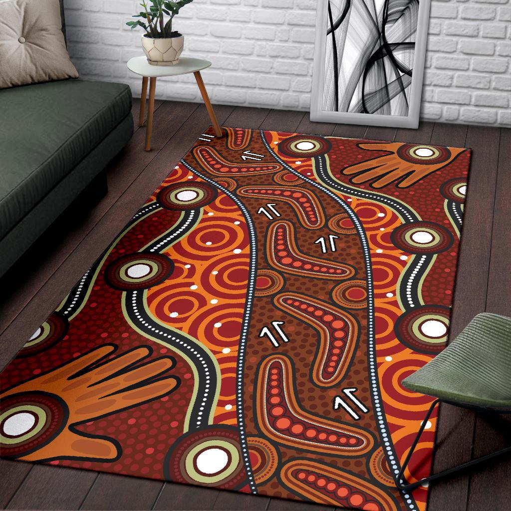 Aboriginal Area Rug - Indegenous Dot Painting Art - Vibe Hoodie Shop