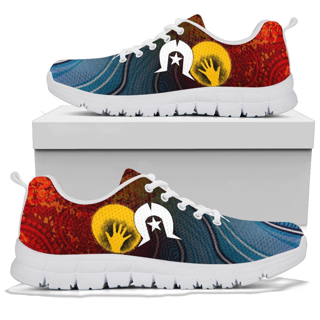 Aboriginal Sneakers - Aboriginal and Torres Strait Islanders Flag - Vibe Hoodie Shop