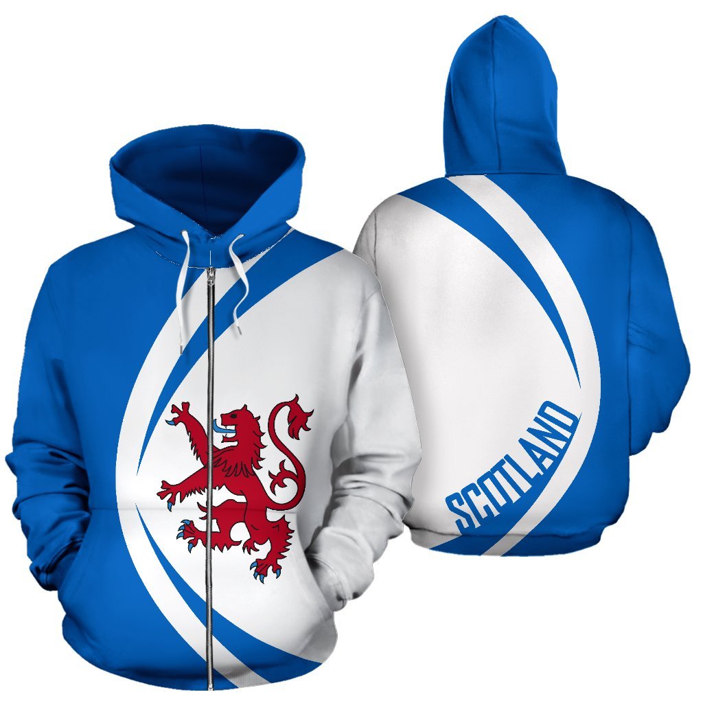 Scotland Coat Of Arms All Over Zip - Up Hoodie - Vibe Hoodie Shop