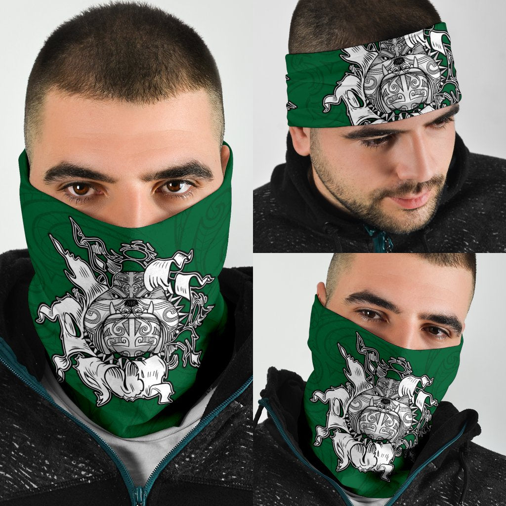 Maori Bulldog Bandana, New Zealand Bandana - Green - Vibe Hoodie Shop