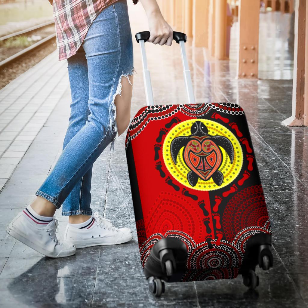 Luggage Covers - Aboriginal Dot Painting Luggage Covers Turtle - Vibe Hoodie Shop