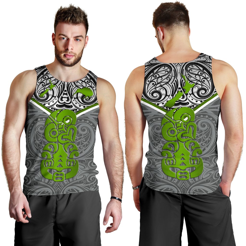 New Zealand Maori Rugby Men Tank Top Pride Version - Gray - Vibe Hoodie Shop