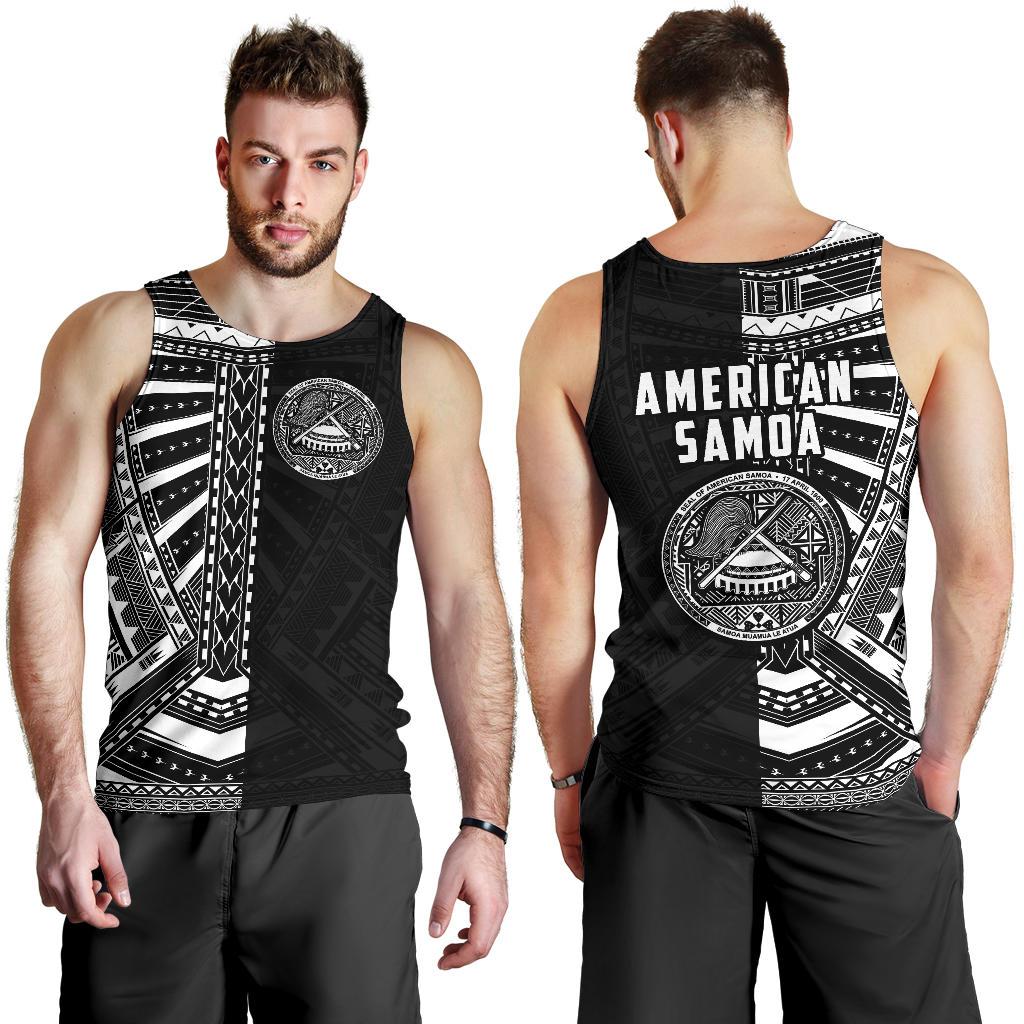 American Samoa Men's Tank Top - Half Style (White) - Vibe Hoodie Shop