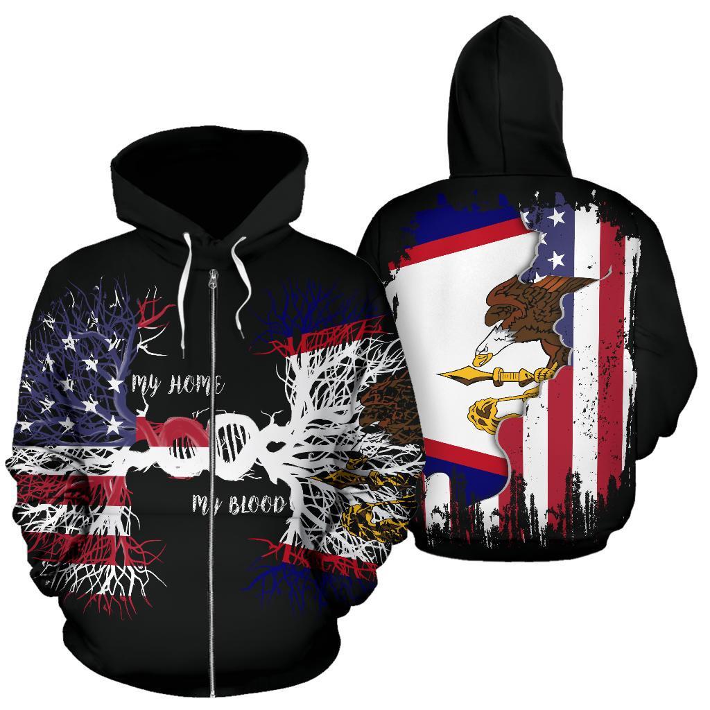 American Grown American Samoa Root Dna Zip Hoodie - Vibe Hoodie Shop