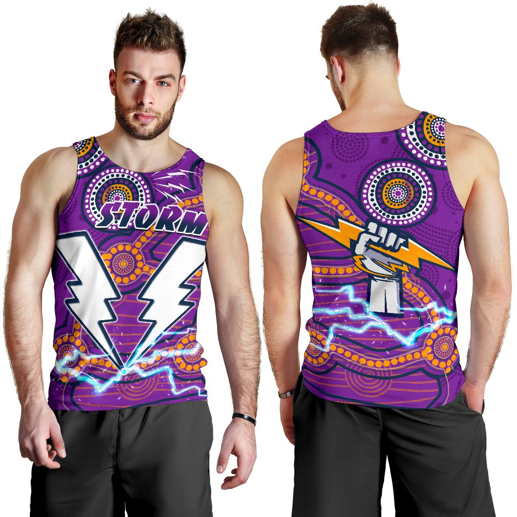 Storm Men's Tank Top Melbourne Indigenous Thunder - Vibe Hoodie Shop