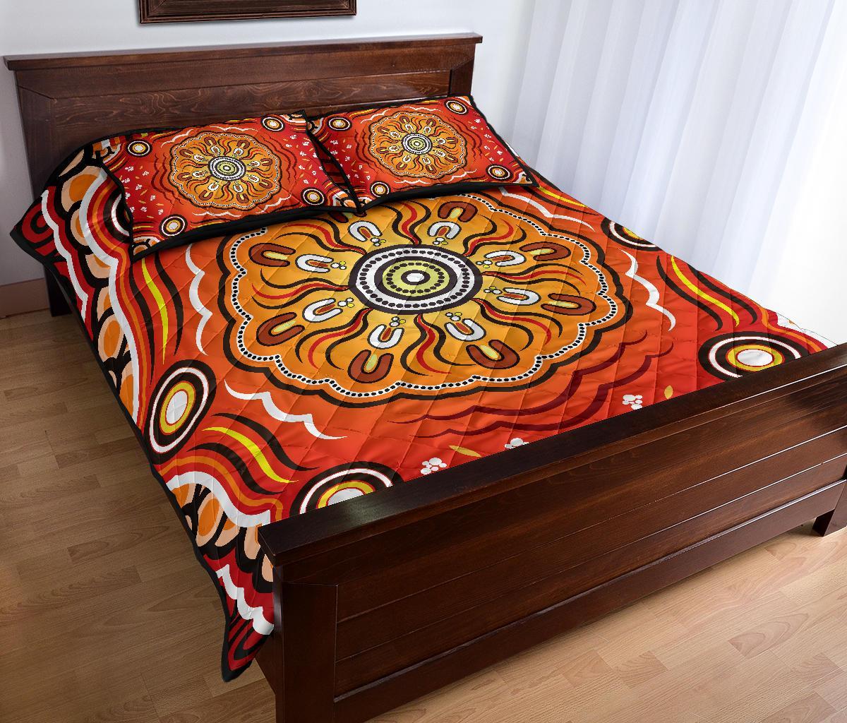 Aboriginal Quilt Bed Set - Indigenous Art Patterns Ver01 - Vibe Hoodie Shop