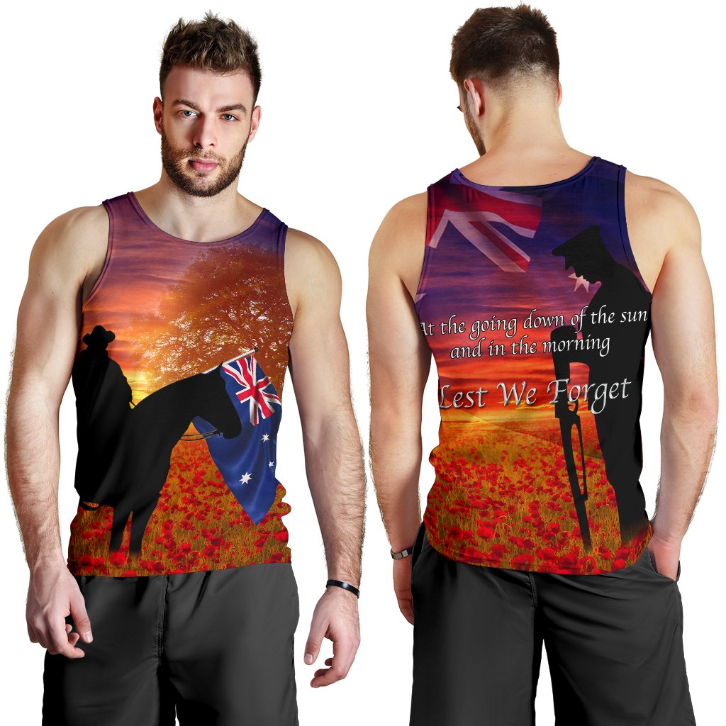 ANZAC Day 2021 Men's Tank Top - Lest We Forget - Vibe Hoodie Shop