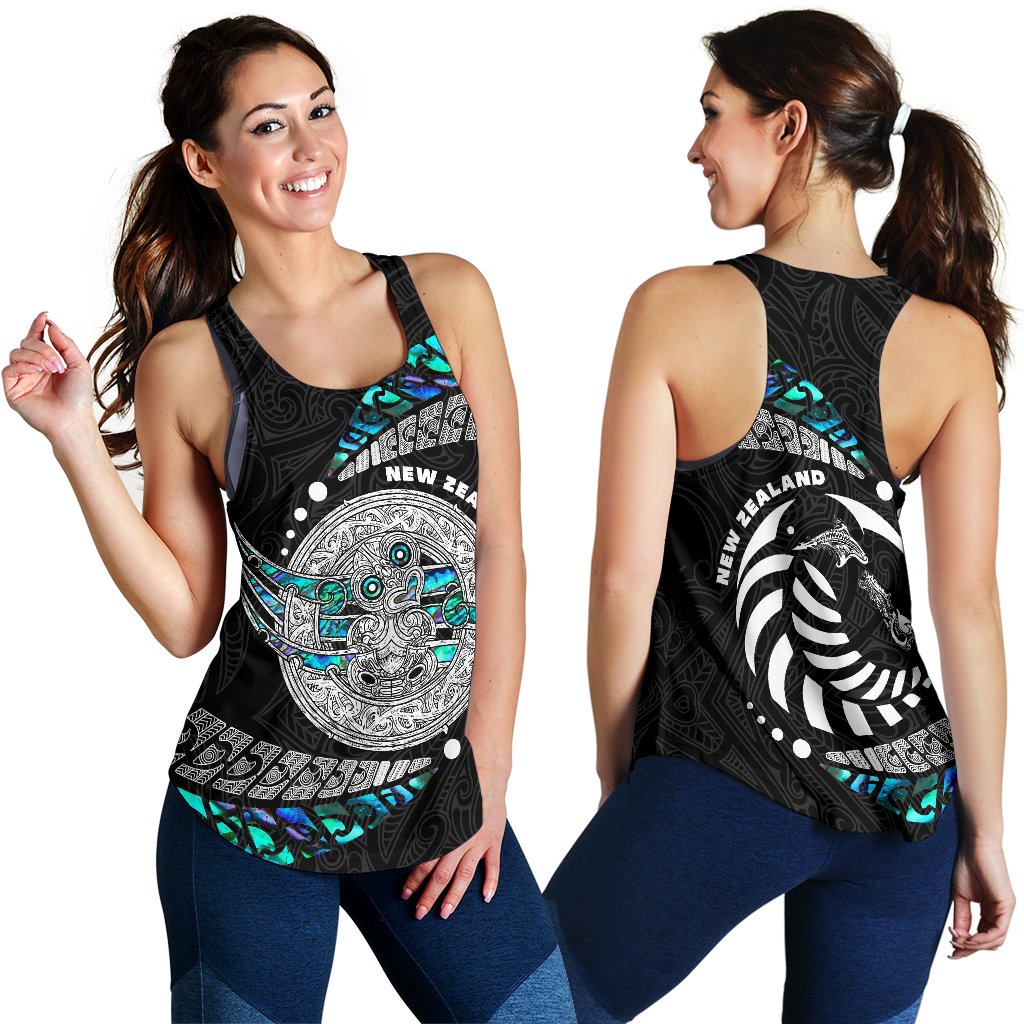 Maori New Zealand Women's Racerback Tank Hei Tiki Sport Style - Vibe Hoodie Shop