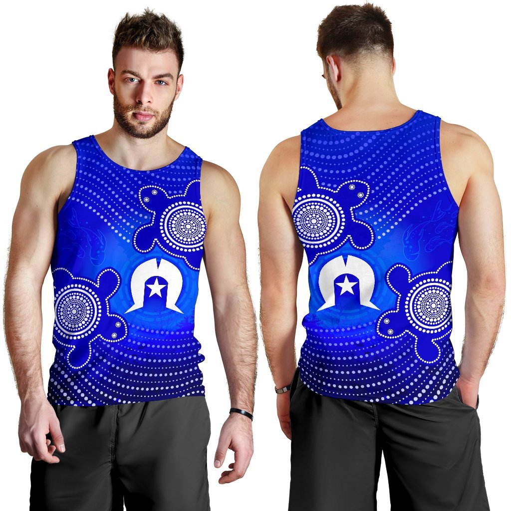 Torres Strait Islanders Men's Tank Top - Torres Symbol With Turtle - Vibe Hoodie Shop