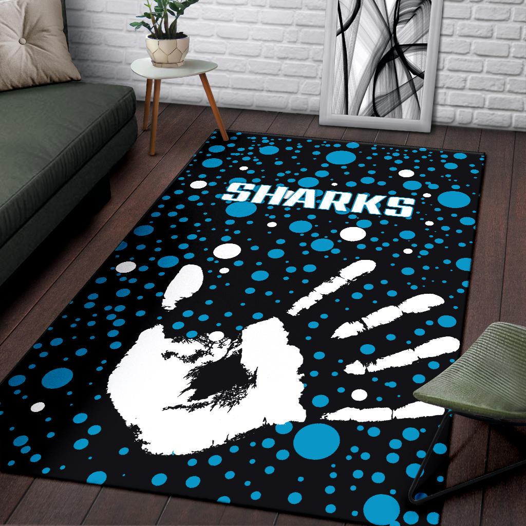 Sharks Indigenous Area Rug Minimalism Version - Vibe Hoodie Shop