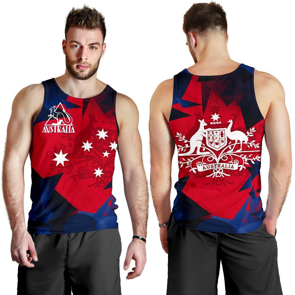 Men Tank Top - Australian Coat Of Arms Mens Tank Kangaroo Symbol - Vibe Hoodie Shop