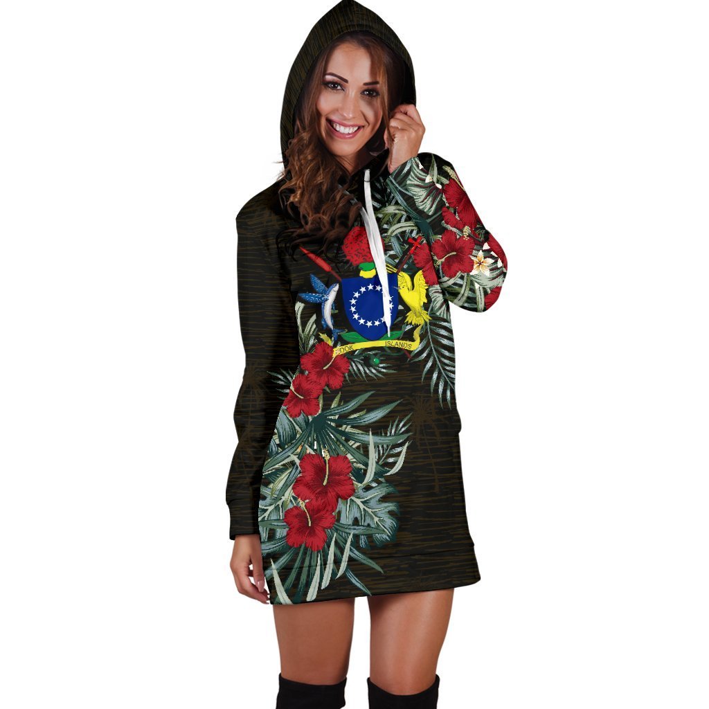 Cook Islands Hibiscus Hoodie Dress - Vibe Hoodie Shop