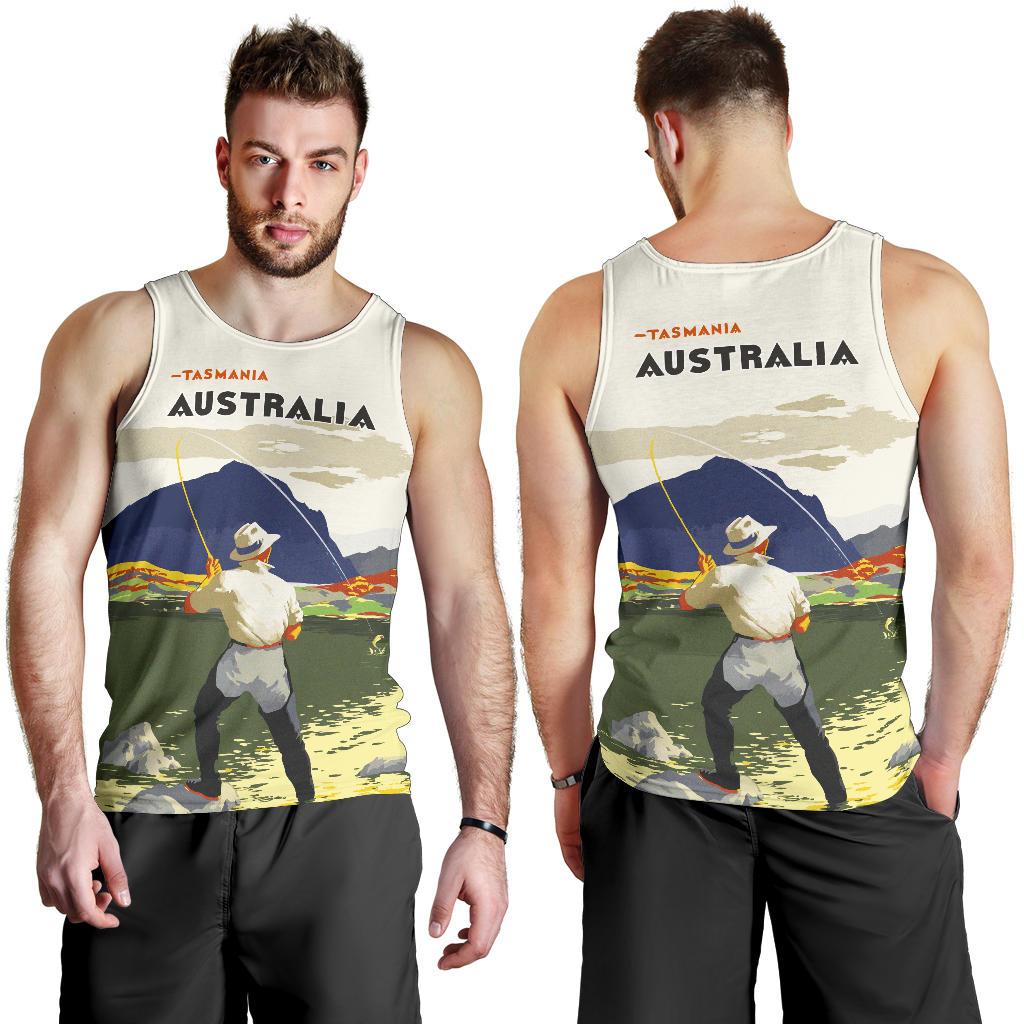 Australia Men Tank Top - Tasmania Mens Tank Fishing - Vibe Hoodie Shop