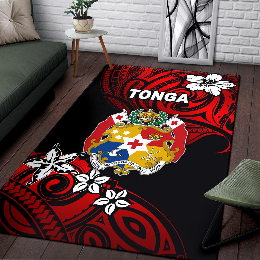 Mate Ma'a Tonga Rugby Area Rug Polynesian Unique Vibes - Red - Vibe Hoodie Shop