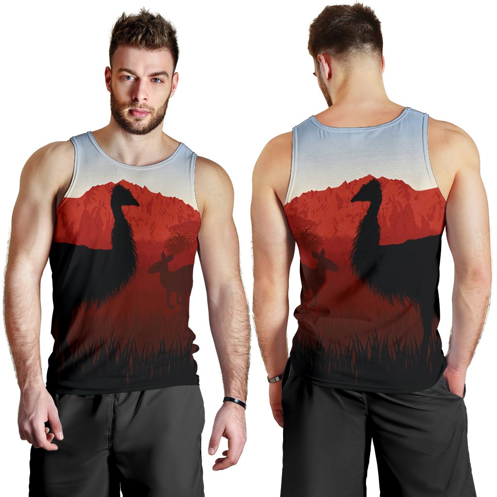 Men's Tank Top - Australian Nature with Emu and Kangaroo - Vibe Hoodie Shop