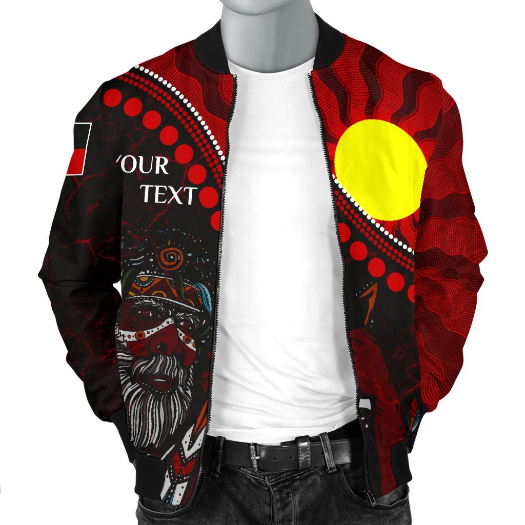 Custom Aboriginal Men's Bomber Jacket - Indigenous People And Sun - Vibe Hoodie Shop