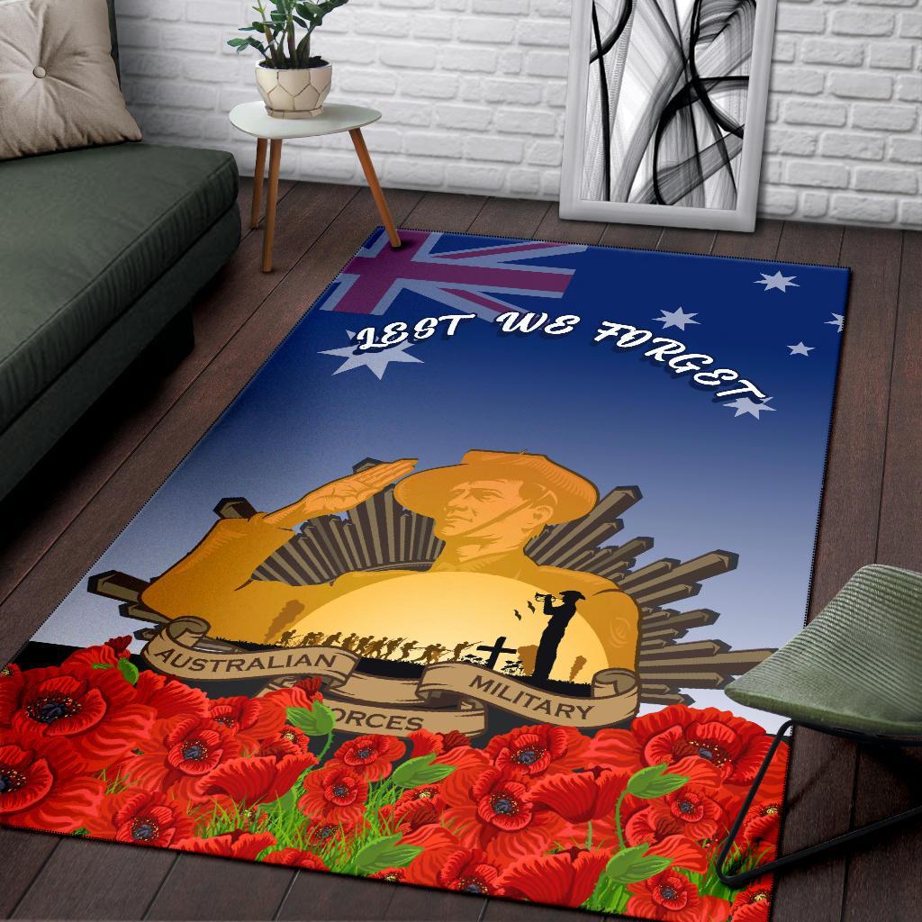 Area Rug - Australia ANZAC Day 2020 And Soldiers - Vibe Hoodie Shop