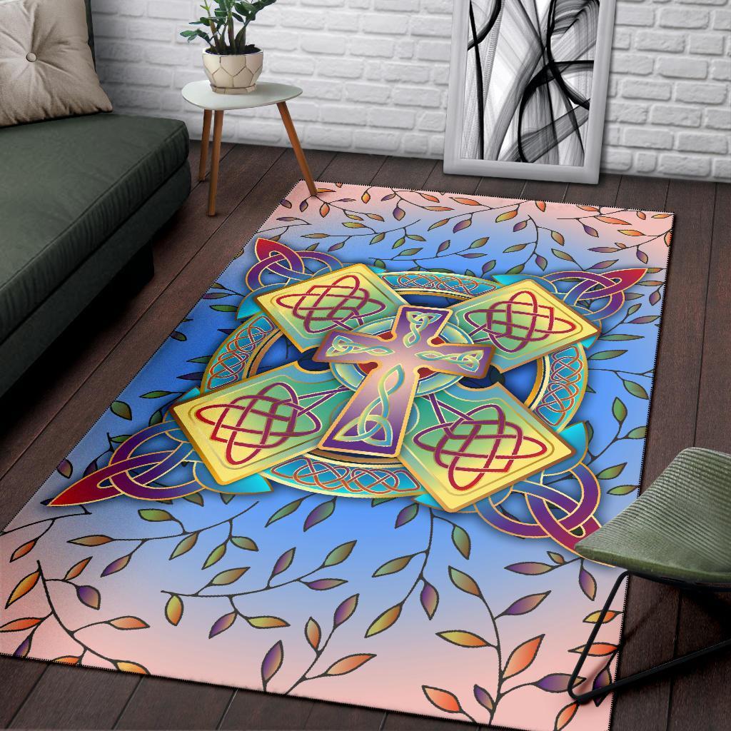 Celtic Area Rug - Celtic Cross Spring - Vibe Hoodie Shop