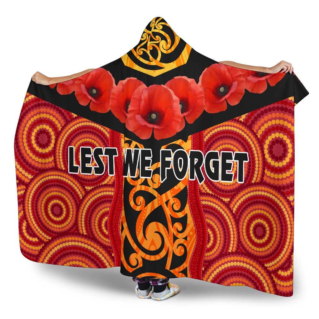 anzac-lest-we-forget-poppy-hooded-blanket-new-zealand-maori-silver-fern-australia-aboriginal