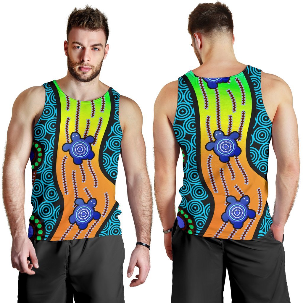 Men's Tank Top - Aboriginal Turtle - Vibe Hoodie Shop