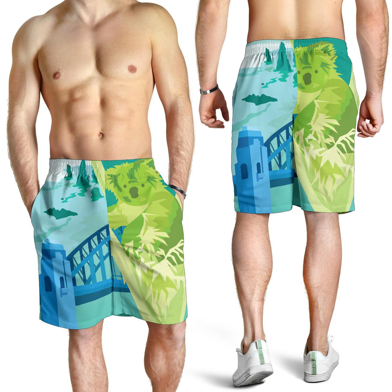 Short - Koala Short On The Beach Painting - Men - Vibe Hoodie Shop