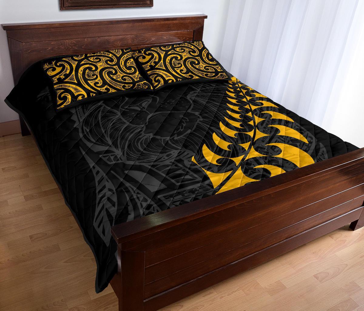 New Zealand Maori Lion Rugby Quilt Bed Set - Vibe Hoodie Shop
