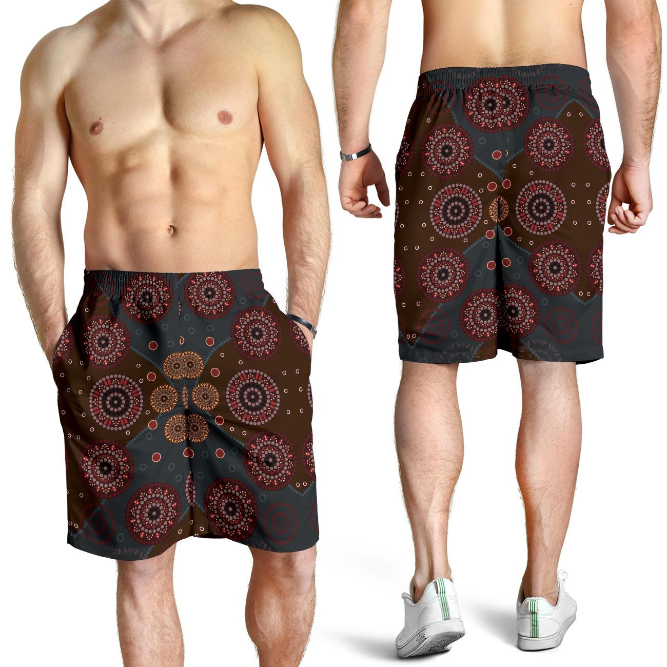 Aboriginal Shorts, Indigenous Dot Painting Short Men 02 - Vibe Hoodie Shop