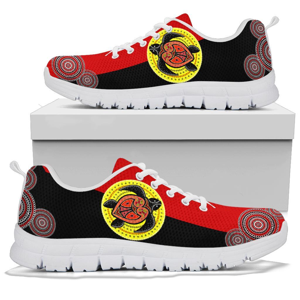 Aboriginal Sneakers, Turtle Patterns Circle Dot Painting - Vibe Hoodie Shop