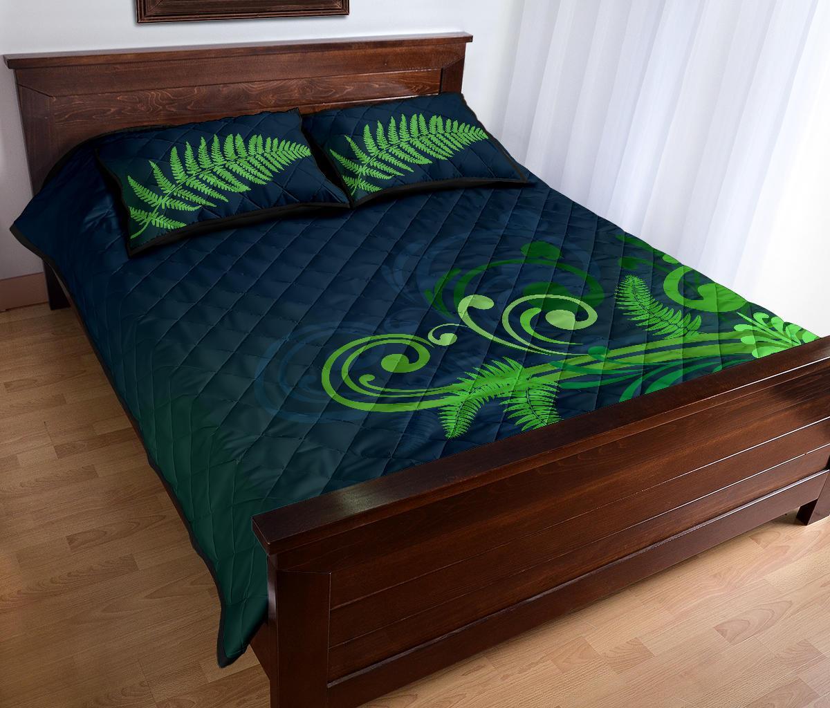 Quilt Bed Set New Zealand Silver Fern Green - Vibe Hoodie Shop