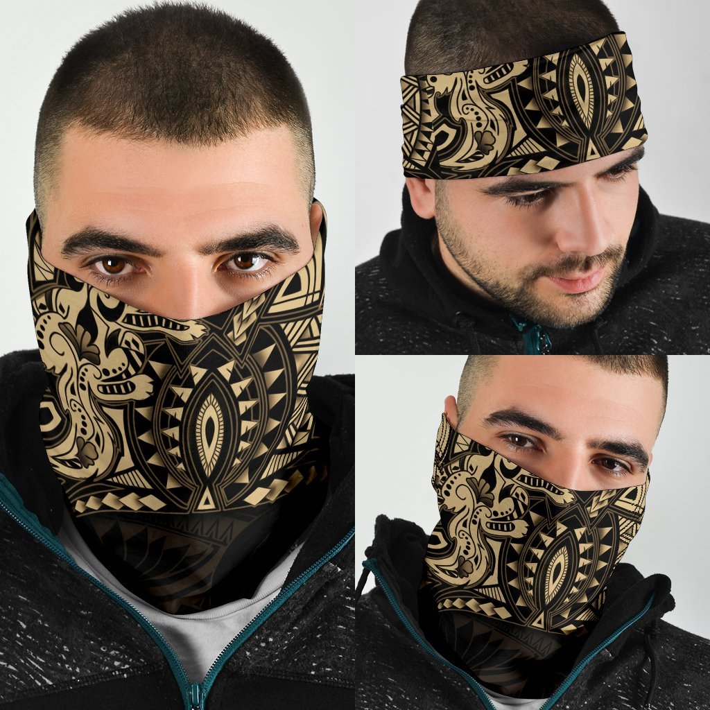 New Zealand Wolf Maori Tattoo Bandana - Gold - Vibe Hoodie Shop