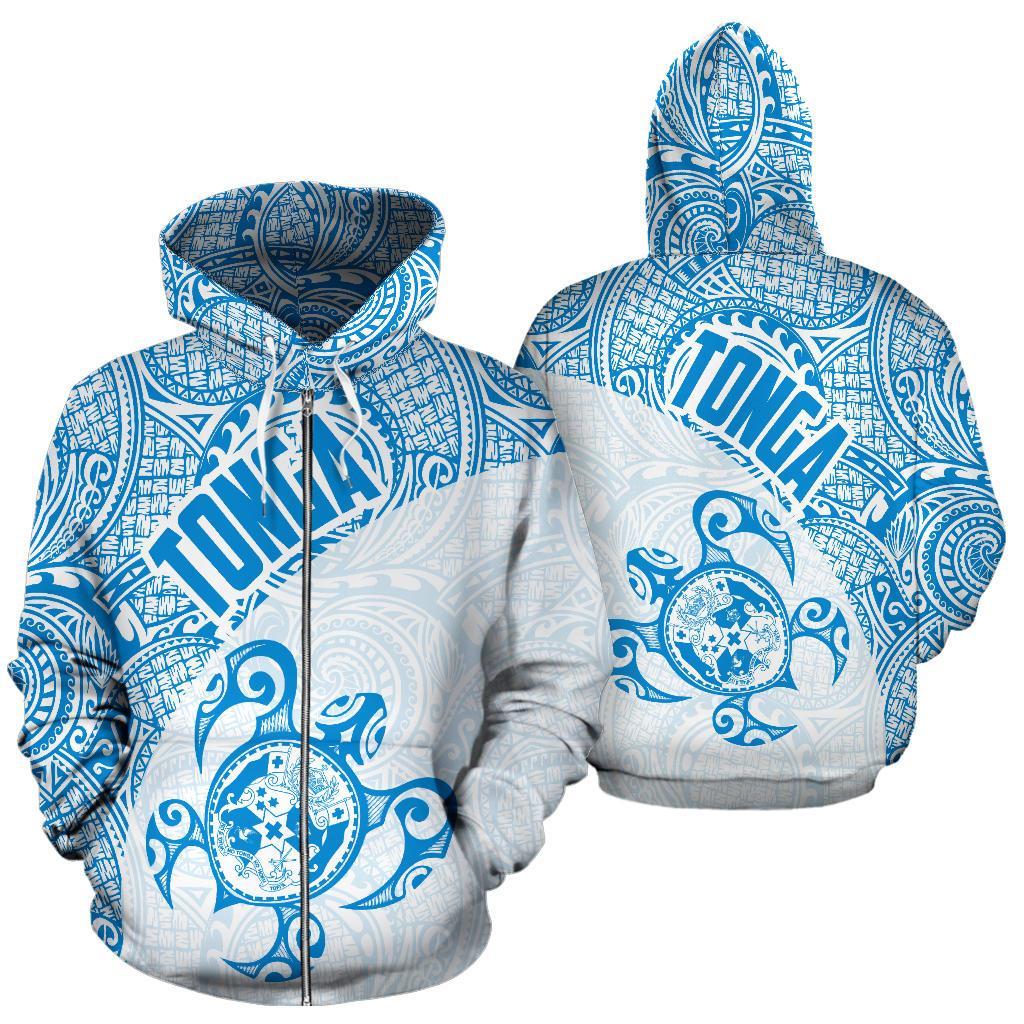 Zip Up Hoodie Tonga Coat Of Arms Turtle Polynesian Pattern 09 - Vibe Hoodie Shop