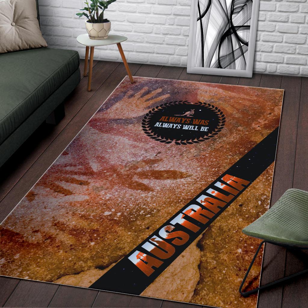 Area Rug - Handprint with Kangaroo Logo - Vibe Hoodie Shop