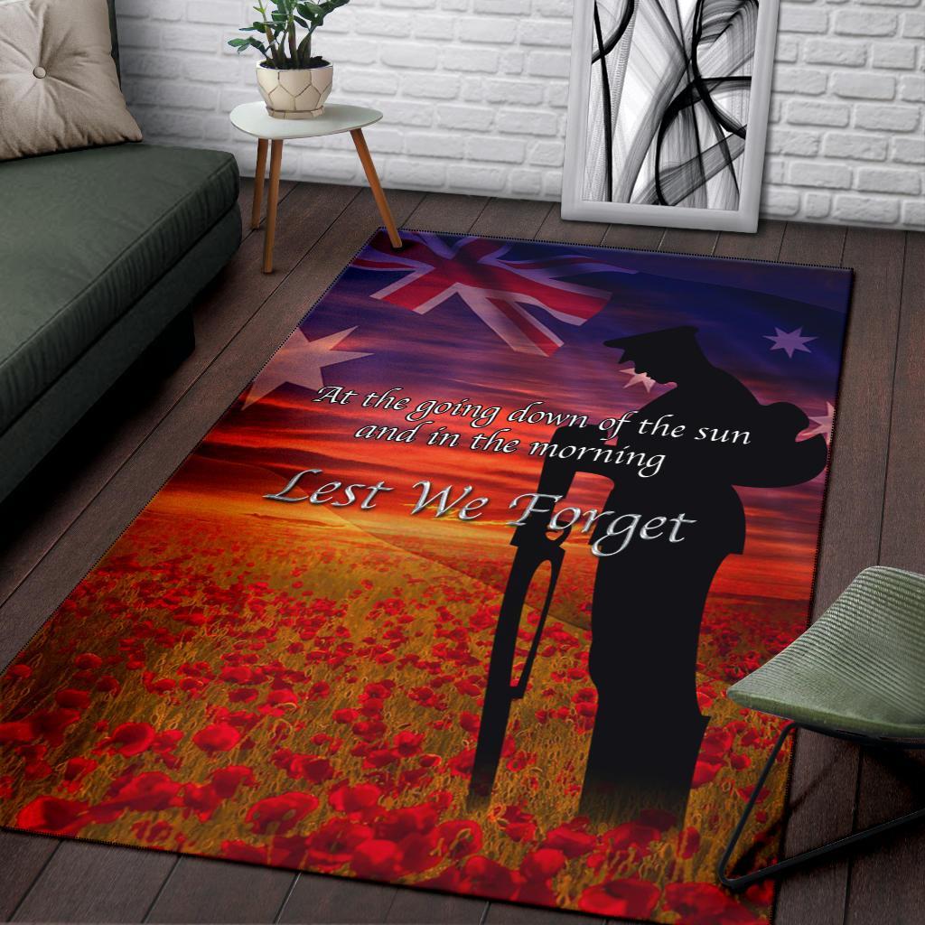 ANZAC Day 2021 Area Rug - Lest We Forget Ver02 - Vibe Hoodie Shop