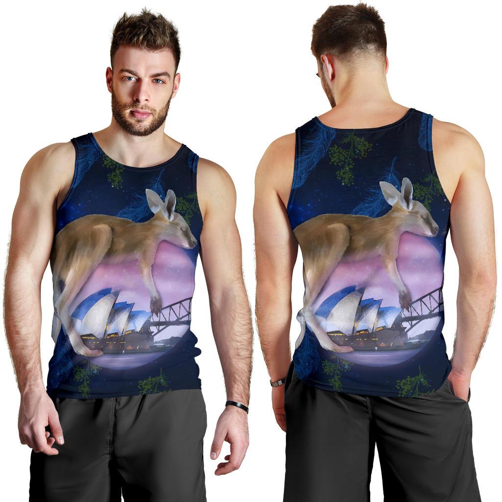 Men Tank Top - Kangaroo Mens Tank Dream Sydney Opera - Vibe Hoodie Shop