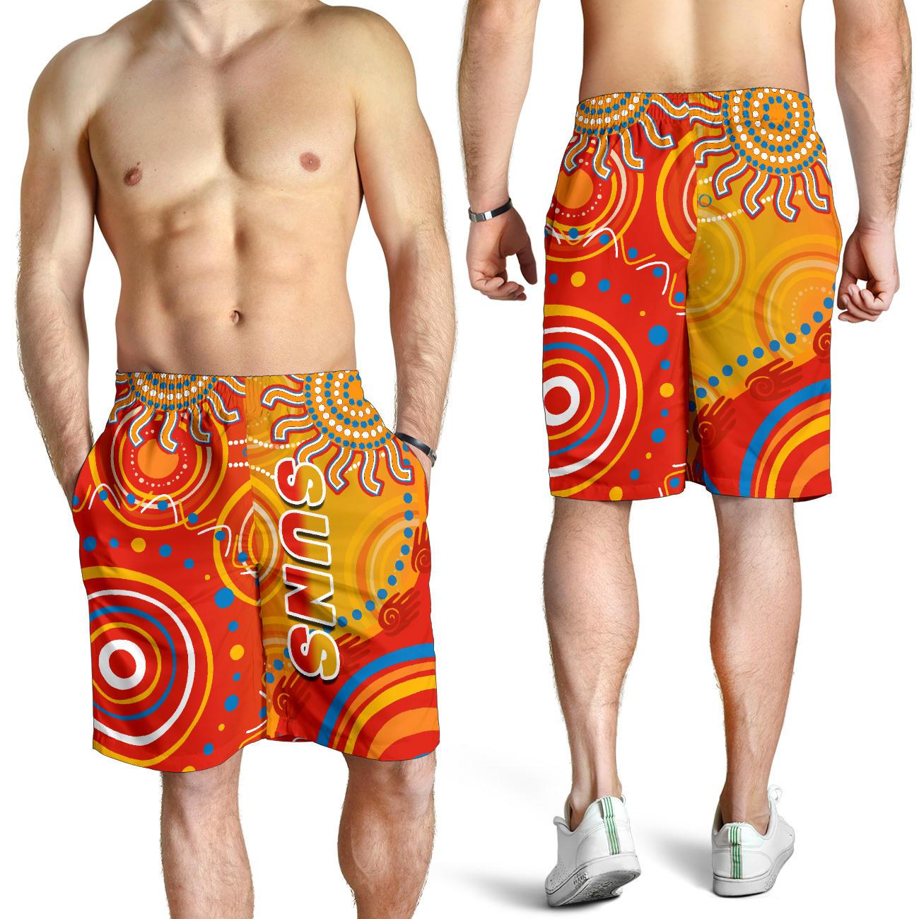 Suns Men Shorts Sun Indigenous Gold Coast - Vibe Hoodie Shop