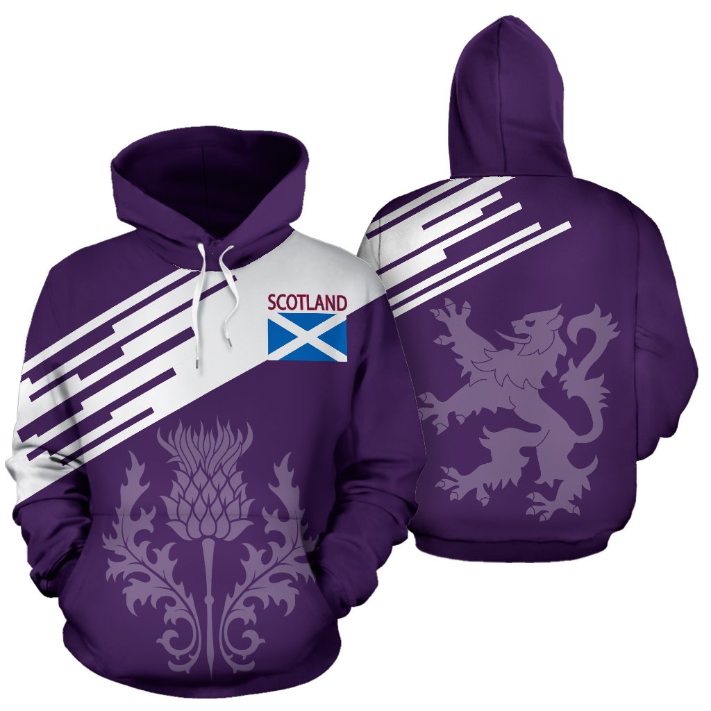 Scotland Hoodie Thistle And Lion Line Style - Vibe Hoodie Shop