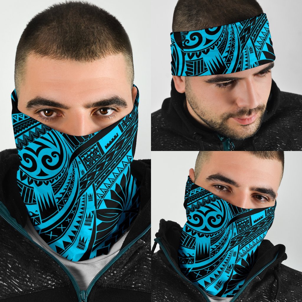 New Zealand Maori Polynesian Tattoo Bandana - Blue - Vibe Hoodie Shop