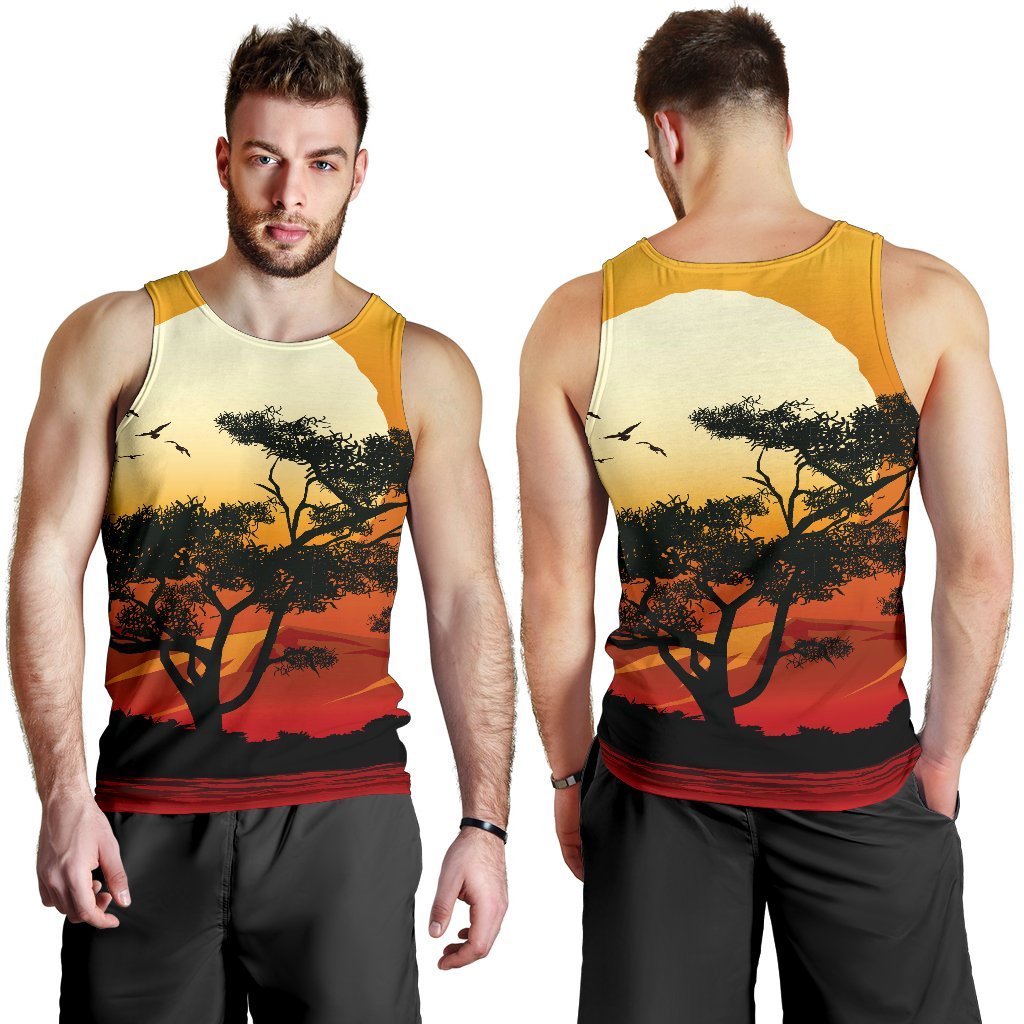 Men's Tank Top - Sunset And Tree In Australia - Vibe Hoodie Shop