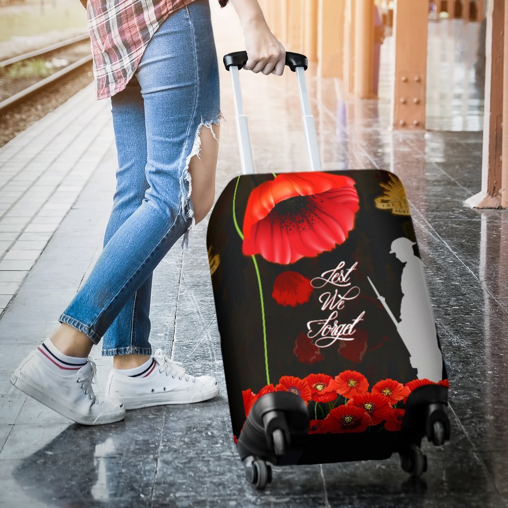 ANZAC Luggage Covers - Remembrance Poppy Flowers - Vibe Hoodie Shop