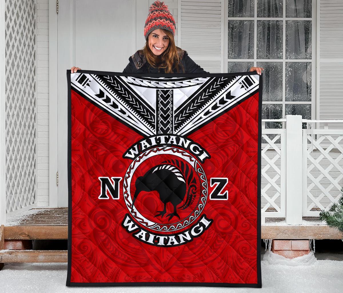 New Zealand Maori Quilt Waitangi Day - Red - Vibe Hoodie Shop