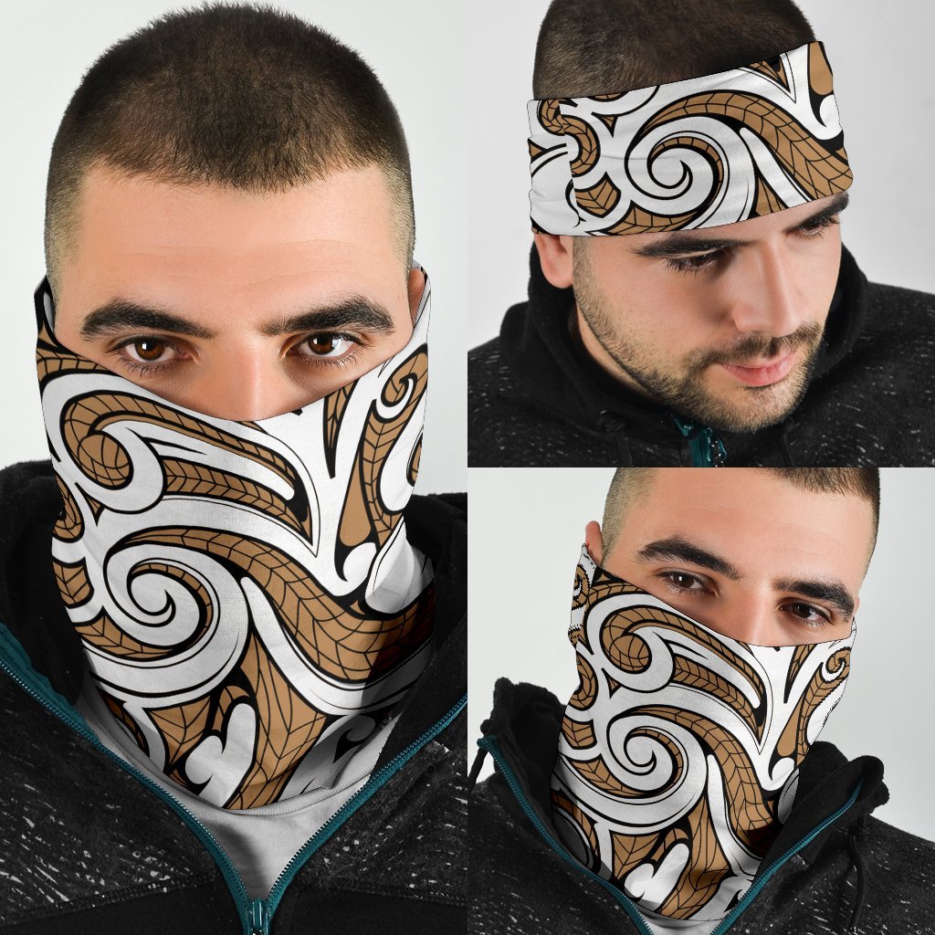 New Zealand Maori Tribal Ornament Bandana - Tan - Vibe Hoodie Shop