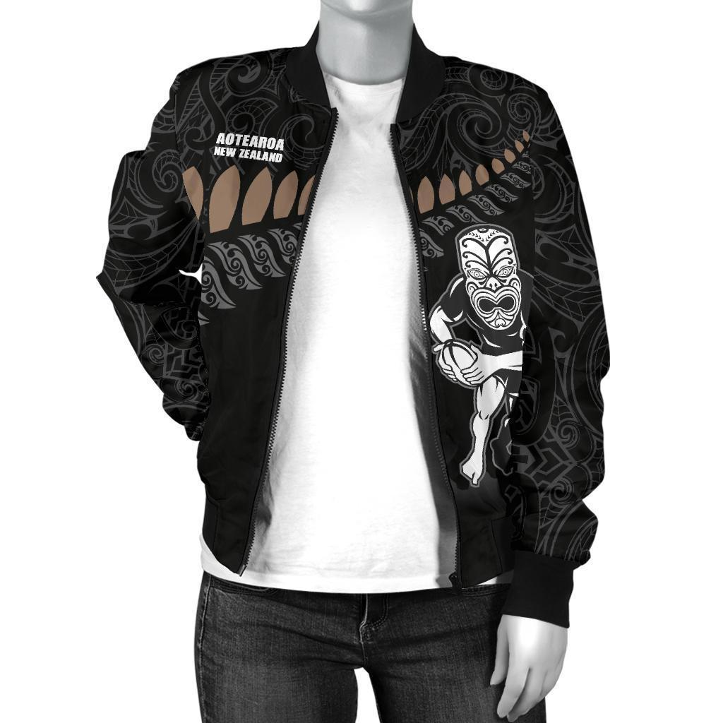 New Zealand Bomber Jacket Rugby Warrior Women - Vibe Hoodie Shop
