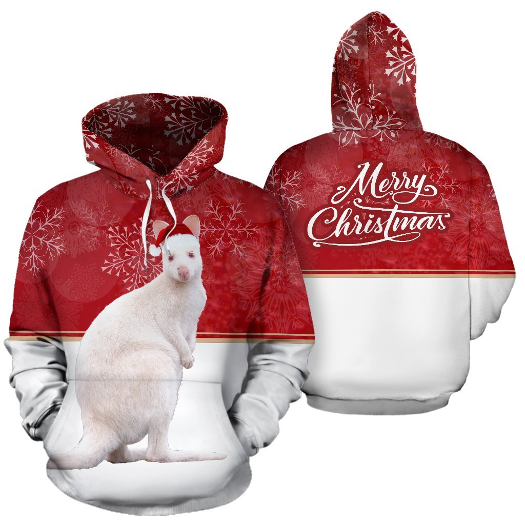 Australia Christmas Hoodie - Wallaby Hoodie Merry Christmas Australian Snowflakes - Unisex - Vibe Hoodie Shop